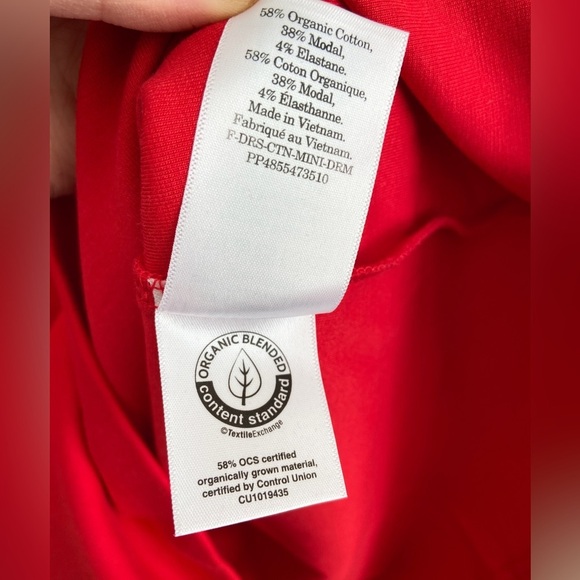 NWT Everlane ‘The Dream 90’s Shift Dress’ Organic Cotton Classic Red - Picture 9 of 10